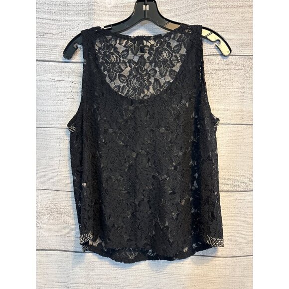 Tree of Life Lace Sleeveless Top With Chain Detail Size M - Picture 3 of 3